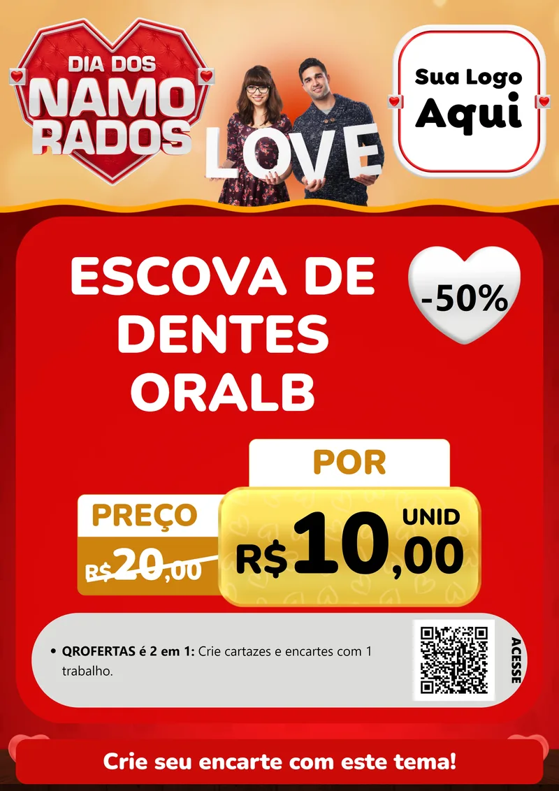 Modelo de Cartaz para Cartaz A4 Vertical com o tema Dia dos Namorados para Higiene Pessoal