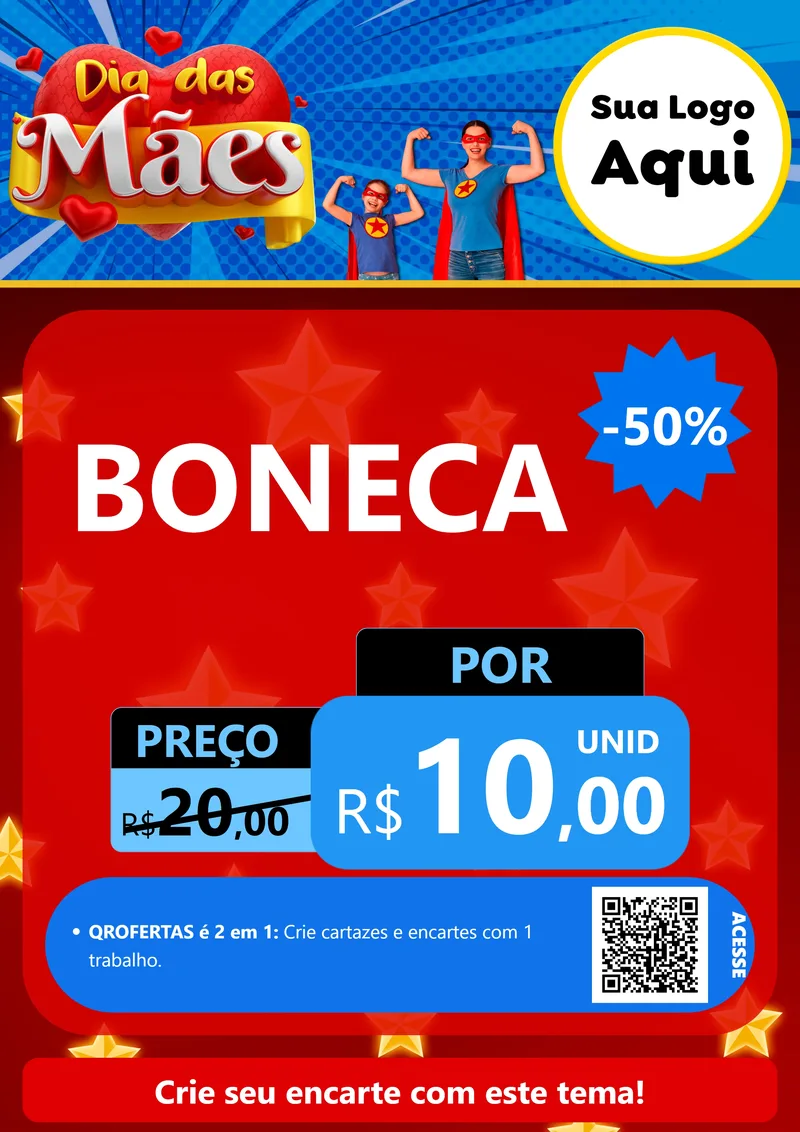 Modelo de Cartaz para Cartaz A4 Vertical com o tema Dia das Mães para Brinquedos