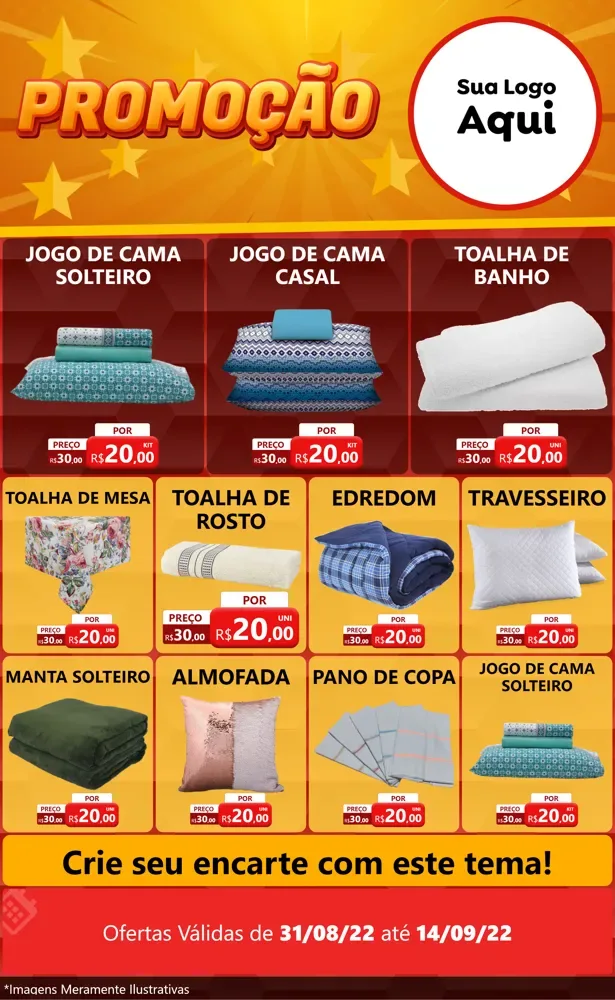 Modelo de Encarte para Encarte Grande com o tema Promoção para Cama, Mesa e Banho