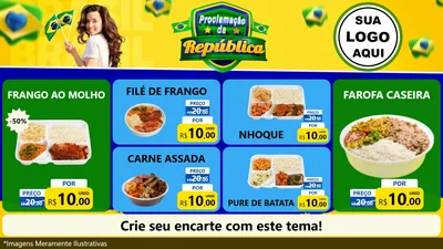 Modelo de TV para TV Horizontal com o tema Proclamação da República para Restaurante