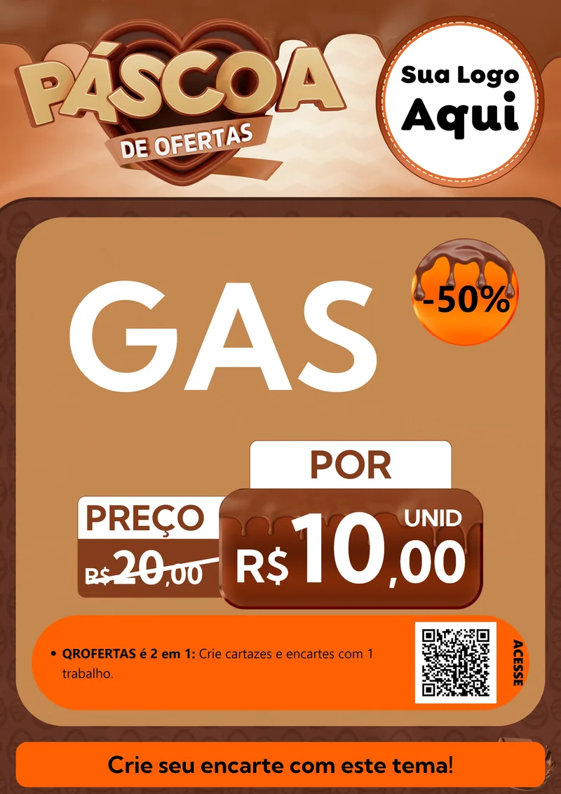 Modelo de Cartaz para Cartaz A4 Vertical com o tema Páscoa de Ofertas para Água e gás