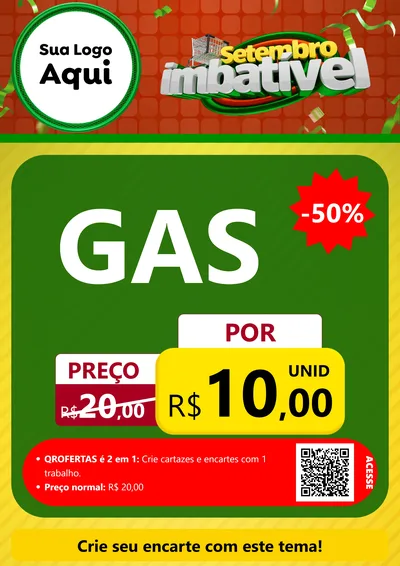 Modelo de Cartaz para Cartaz A4 Vertical com o tema Setembro Imbatível para Água e gás