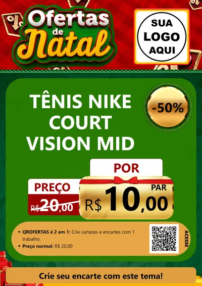 Modelo de Cartaz para Cartaz A4 Vertical com o tema Ofertas de Natal para Calçados