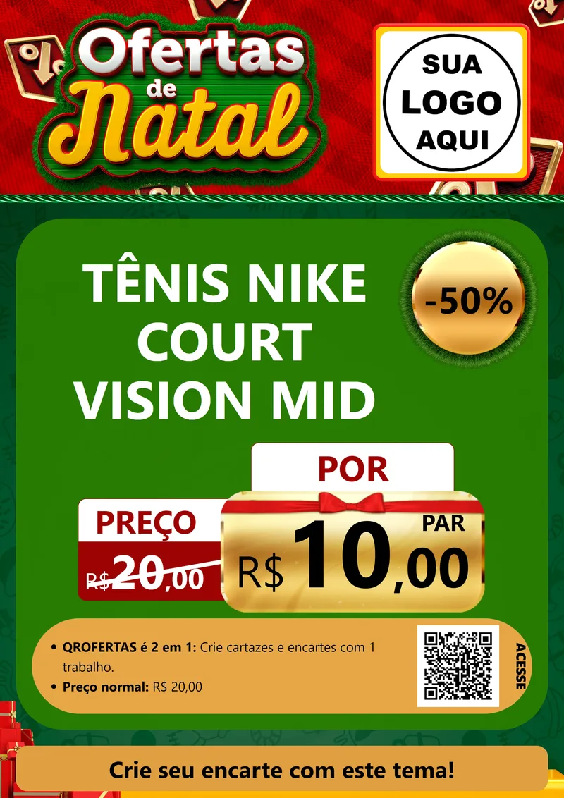 Modelo de Cartaz para Cartaz A4 Vertical com o tema Ofertas de Natal para Calçados