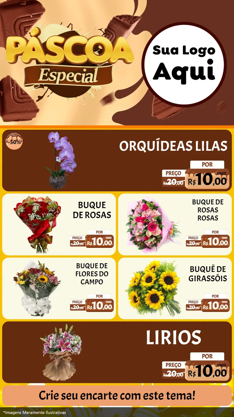 Modelo de TV para TV Vertical com o tema Páscoa Especial para Floricultura e jardim
