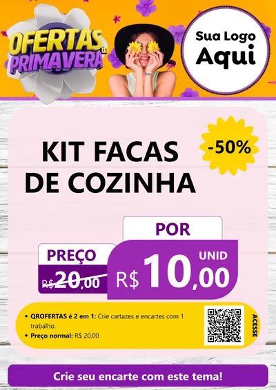 Modelo de Cartaz para Cartaz A4 Vertical com o tema Ofertas Da Primavera para Utilidades Domésticas