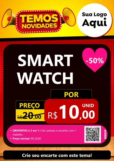 Modelo de Cartaz para Cartaz A4 Vertical com o tema Temos Novidades para Informática