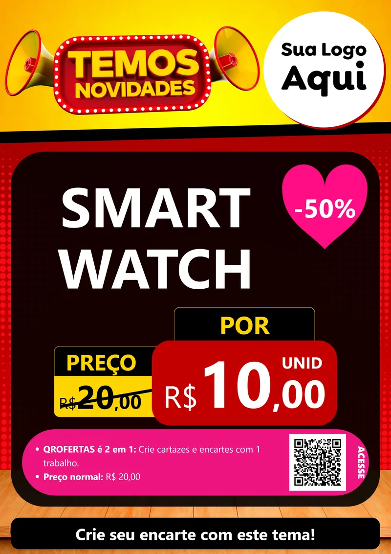 Modelo de Cartaz para Cartaz A4 Vertical com o tema Temos Novidades para Informática