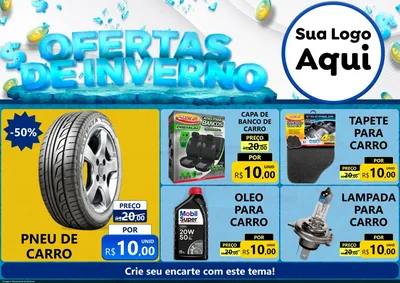 Modelo de Encarte para Encarte A4 Horizontal com o tema Ofertas de Inverno para Auto peças