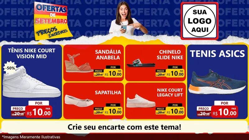 Modelo de TV para TV Horizontal com o tema Ofertas de Setembro - Preços Incríveis para Calçados