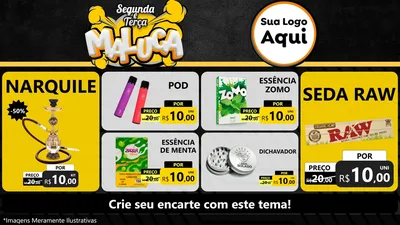 Modelo de TV para TV Horizontal com o tema Segunda e Terça Maluca para Tabacaria