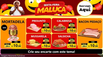 Modelo de TV para TV Horizontal com o tema Sexta-feira Maluca para Frios e Laticínios