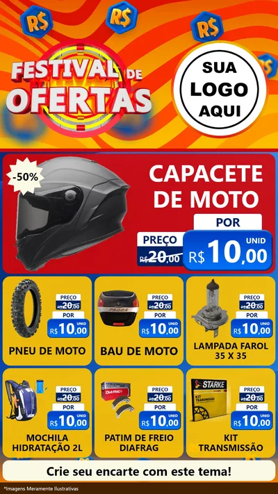 Modelo de Rede Social para Stories com o tema Festival de Ofertas para Moto peças