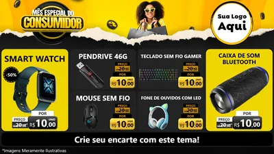 Modelo de TV para TV Horizontal com o tema Mês Especial do Consumidor para Informática