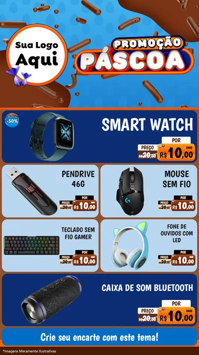 Modelo de TV para TV Vertical com o tema Promoção Páscoa para Informática