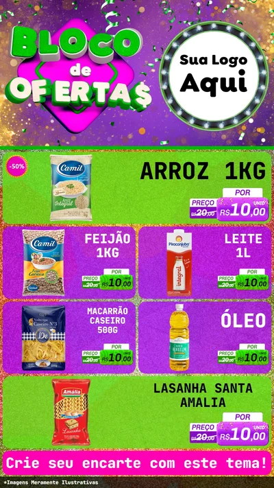 Modelo de TV para TV Vertical com o tema Bloco de Ofertas para Supermercado