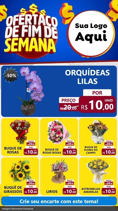 Modelo de Rede Social para Stories com o tema Ofertaço de Fim de Semana para Floricultura e jardim