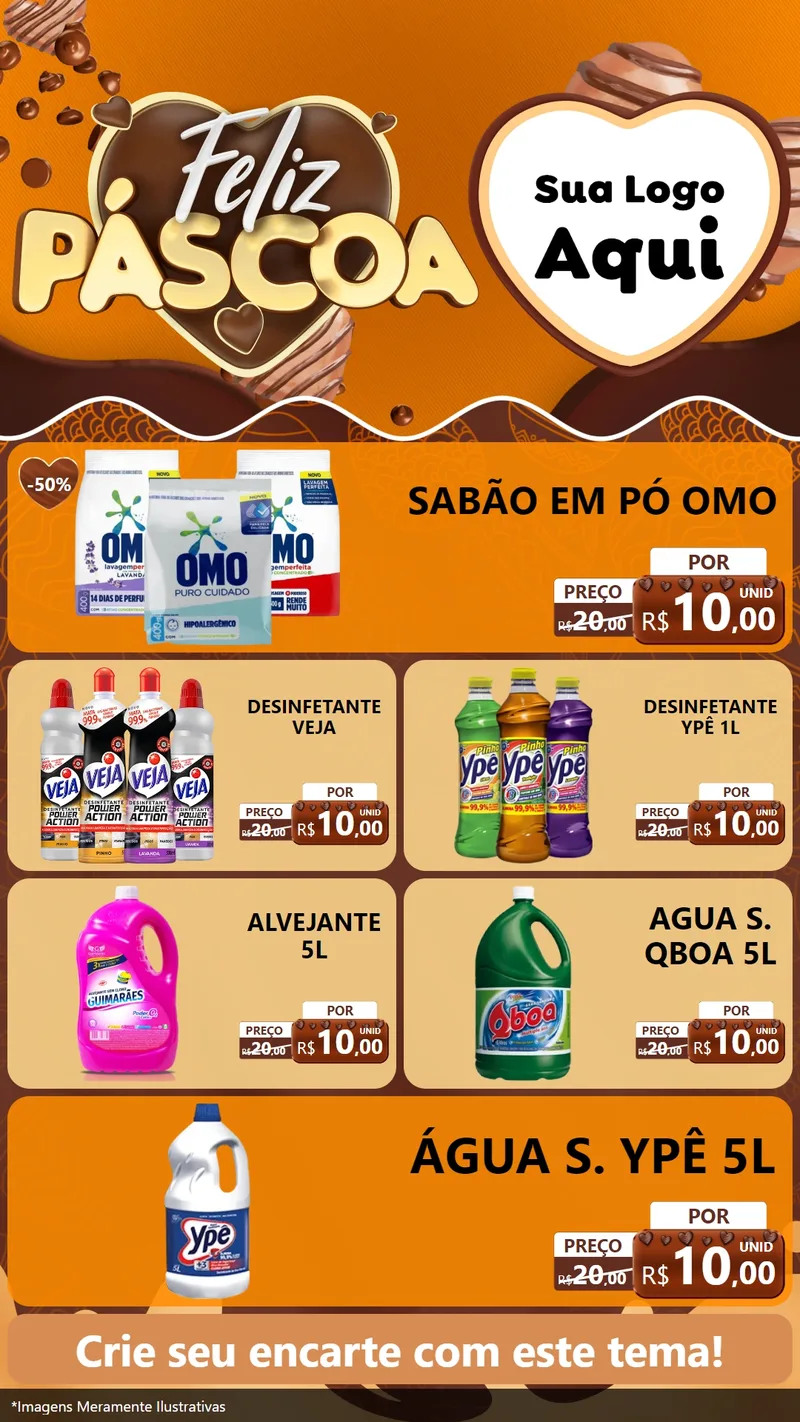 Modelo de TV para TV Vertical com o tema Feliz Páscoa para Produtos de Limpeza