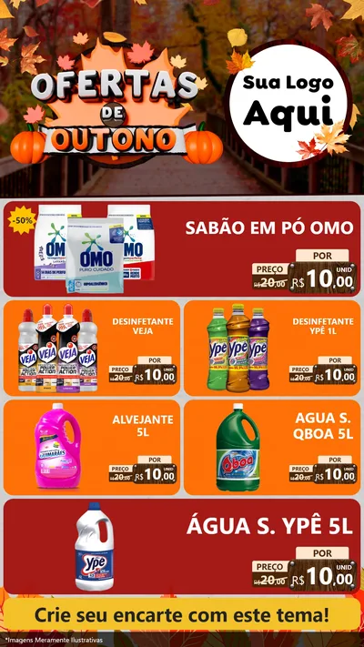 Modelo de TV para TV Vertical com o tema Ofertas de Outono para Produtos de Limpeza