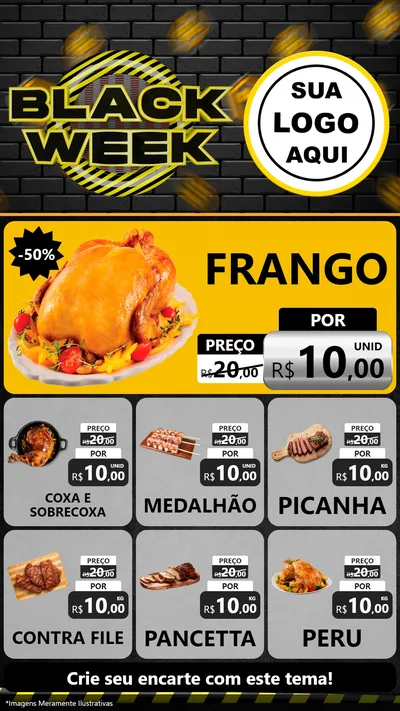 Modelo de Rede Social para Stories com o tema Black Week para Assados