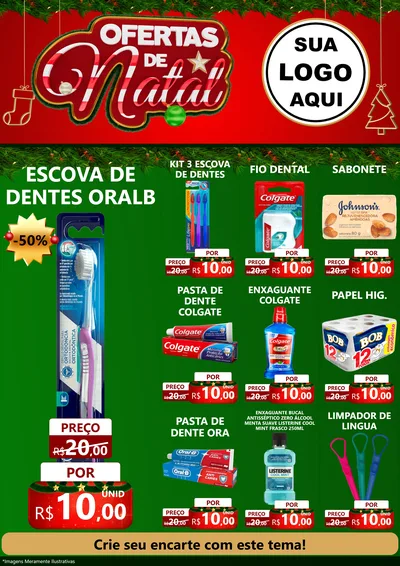Modelo de Encarte para Encarte A4 Vertical com o tema Ofertas de Natal para Higiene Pessoal