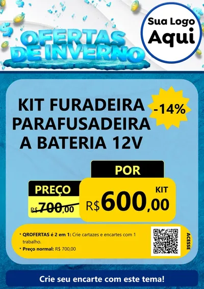 Modelo de Cartaz para Cartaz A4 Vertical com o tema Ofertas de Inverno para Maquinas e Ferramentas