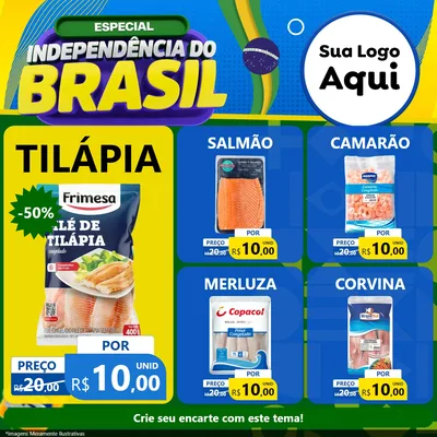 Modelo de Rede Social para Feed Facebook com o tema Especial Independência do Brasil para Peixaria