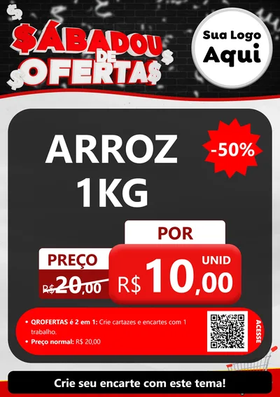 Modelo de Cartaz para Cartaz A4 Vertical com o tema Sabadou de Ofertas para Supermercado