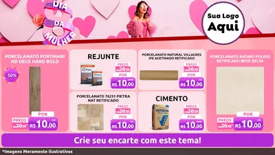 Modelo de TV para TV Horizontal com o tema Dia da Mulher para Pisos e revestimentos