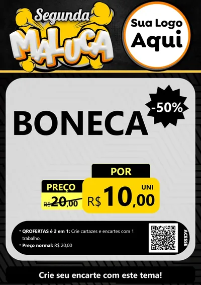 Modelo de Cartaz para Cartaz A4 Vertical com o tema Segunda Maluca para Brinquedos
