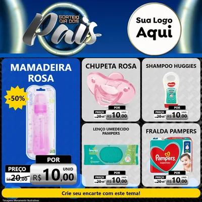 Modelo de Rede Social para Feed Facebook com o tema Sorteio Dia Dos Pais para Bebês