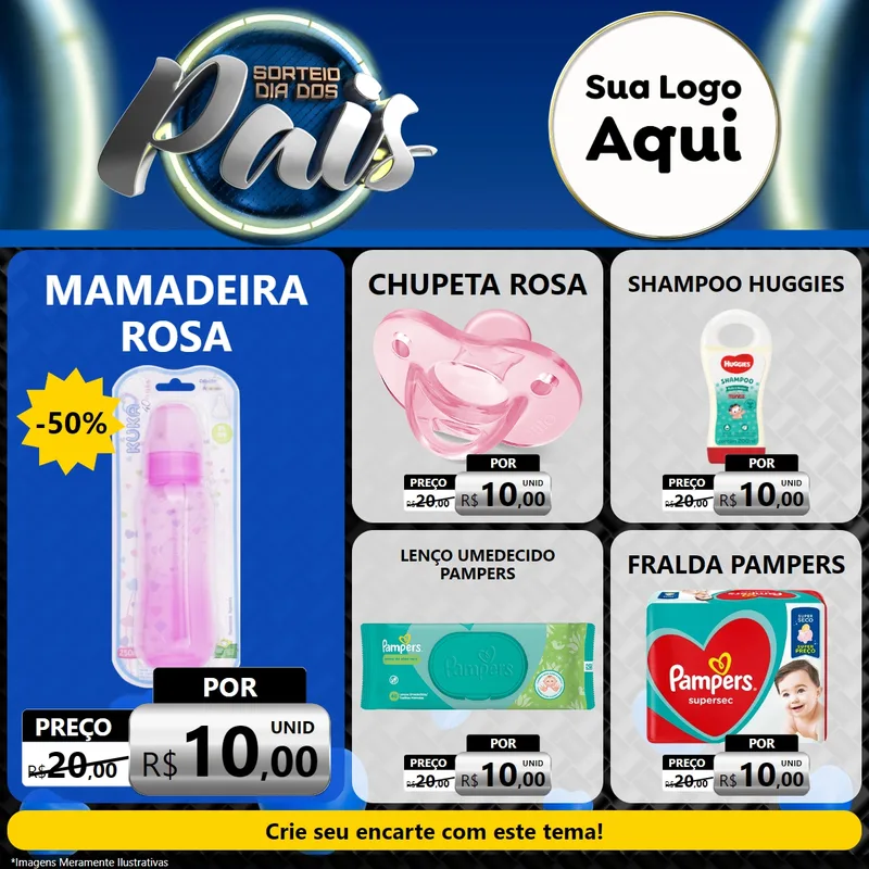 Modelo de Rede Social para Feed Facebook com o tema Sorteio Dia Dos Pais para Bebês