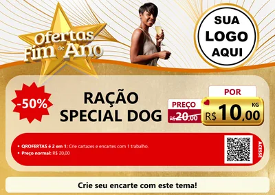 Modelo de Cartaz para Cartaz A4 Horizontal com o tema Ofertas Fim de Ano para Pet Shop