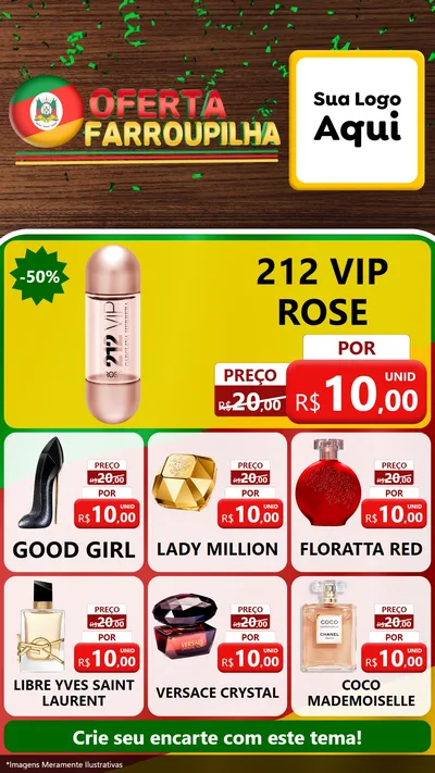 Modelo de Rede Social para Stories com o tema Oferta Farroupilha para Perfumes