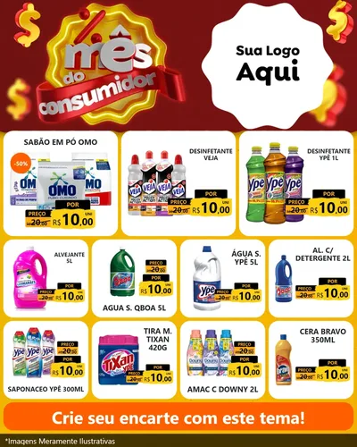 Modelo de Rede Social para Feed Instagram com o tema Mês do consumidor para Produtos de Limpeza