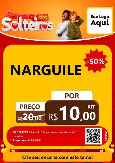 Modelo de Cartaz para Cartaz A4 Vertical com o tema Semana dos Solteiros para Tabacaria