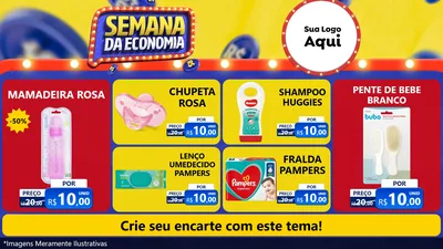 Modelo de TV para TV Horizontal com o tema Semana da Economia para Bebês
