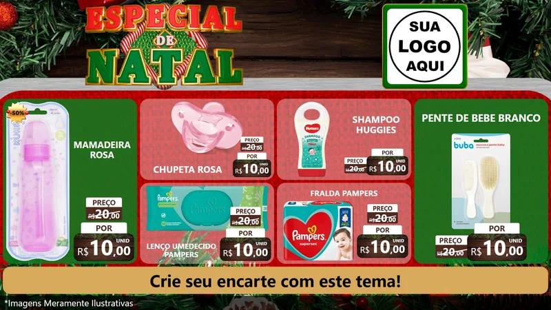 Modelo de TV para TV Horizontal com o tema Especial de Natal para Bebês