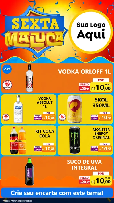 Modelo de TV para TV Vertical com o tema Sexta Maluca para Distribuidora de bebidas