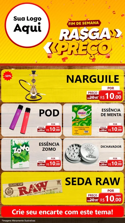 Modelo de TV para TV Vertical com o tema Fim de Semana Rasga Preços para Tabacaria