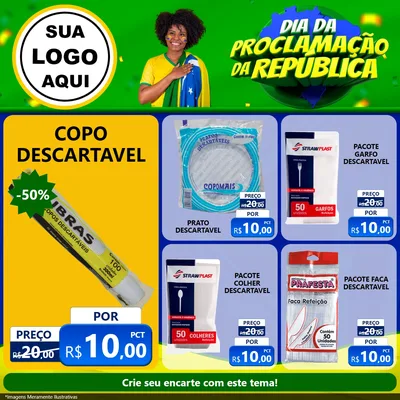 Modelo de Rede Social para Feed Facebook com o tema Dia Da Proclamação Da República para Embalagens