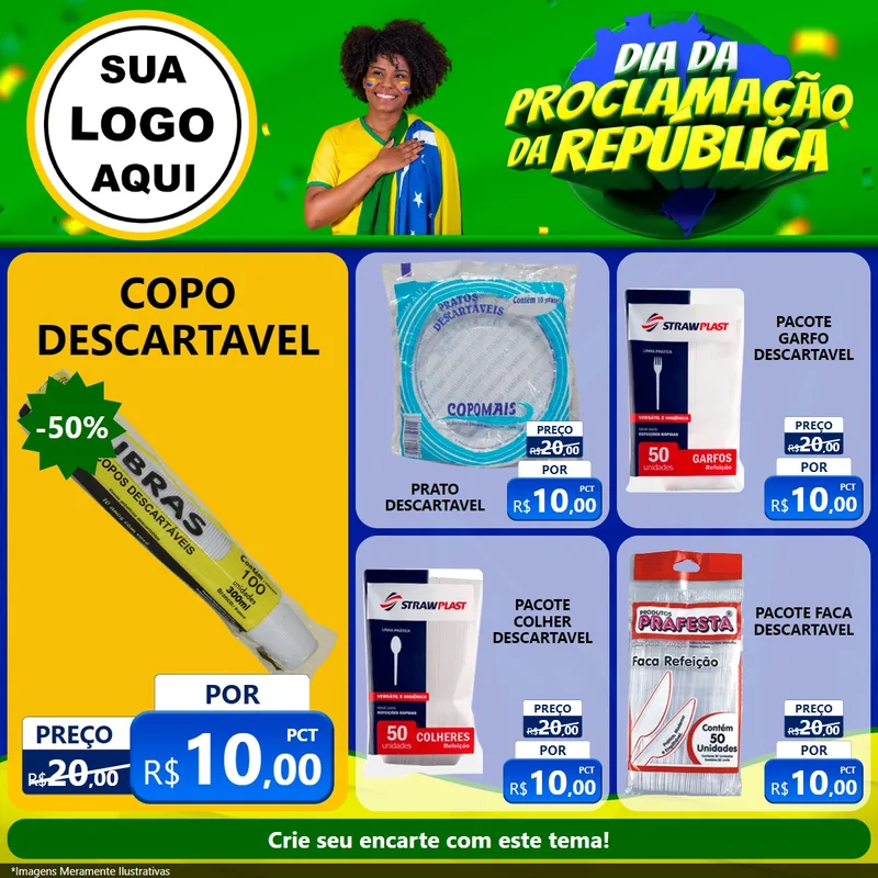 Modelo de Rede Social para Feed Facebook com o tema Dia Da Proclamação Da República para Embalagens