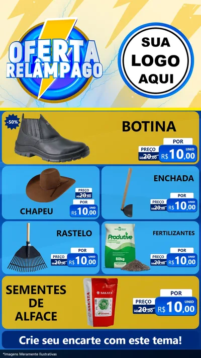 Modelo de TV para TV Vertical com o tema Oferta Relâmpago para Agropecuária