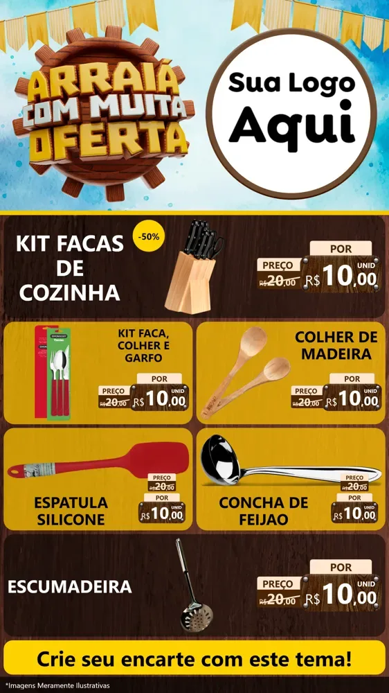 Modelo de TV para TV Vertical com o tema Ofertas de São João - Junina para Utilidades Domésticas
