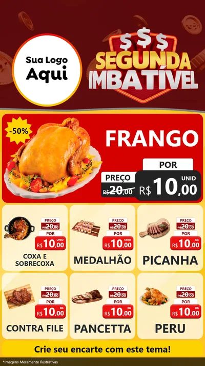 Modelo de Rede Social para Stories com o tema Segunda Imbatível para Assados