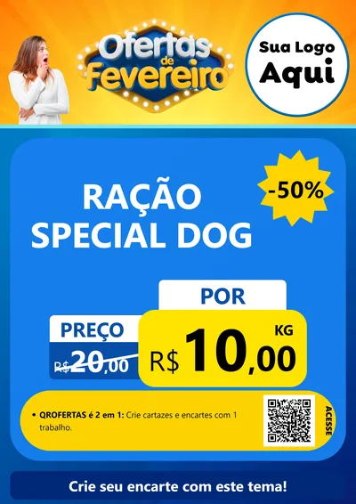 Modelo de Cartaz para Cartaz A4 Vertical com o tema Ofertas de Fevereiro para Pet Shop