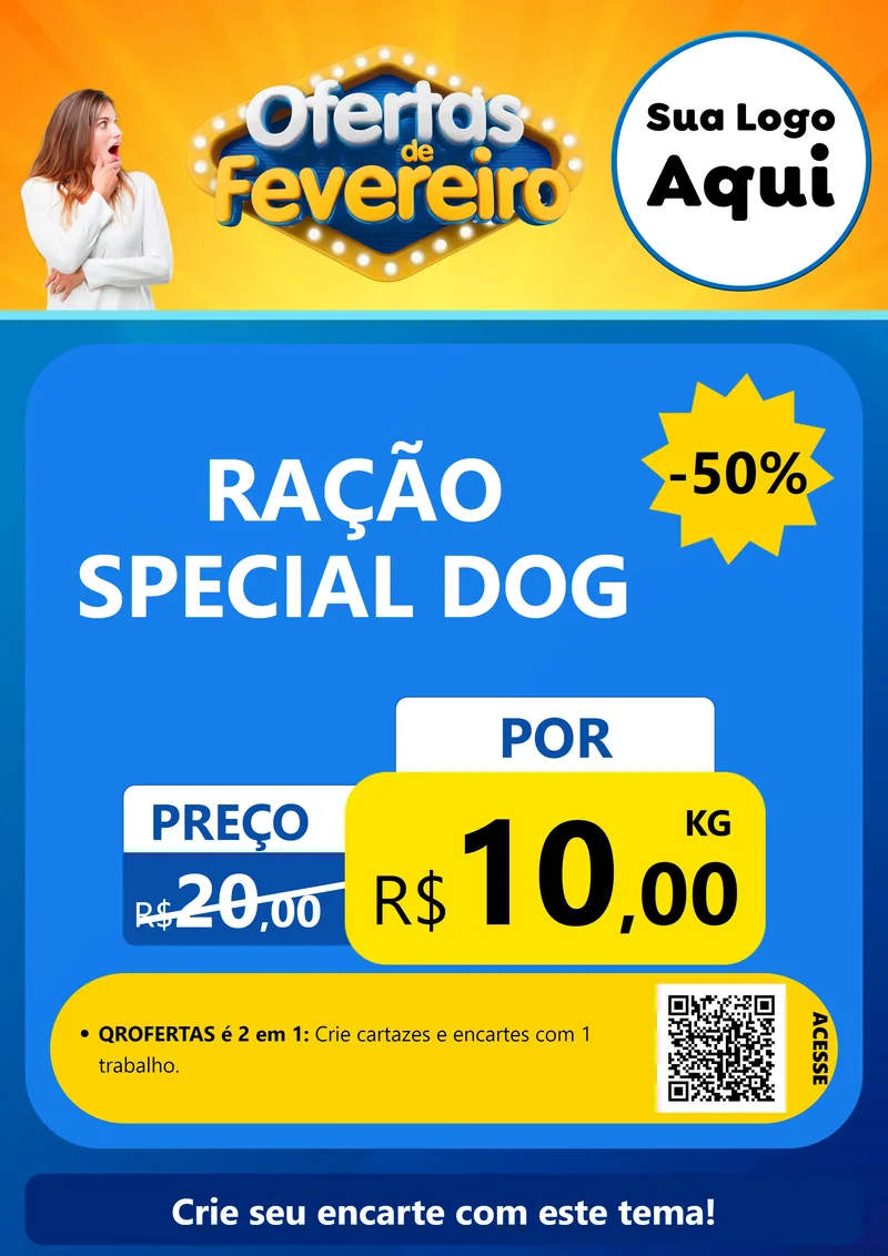 Modelo de Cartaz para Cartaz A4 Vertical com o tema Ofertas de Fevereiro para Pet Shop