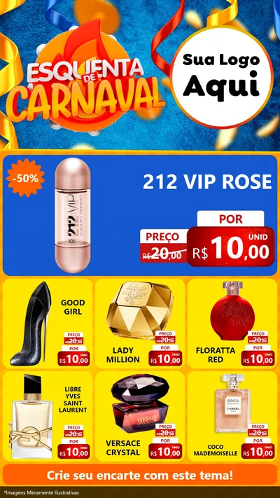 Modelo de Rede Social para Stories com o tema Esquenta de Carnaval para Perfumes