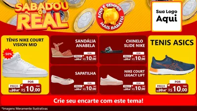 Modelo de TV para TV Horizontal com o tema Sabadou do Real para Calçados
