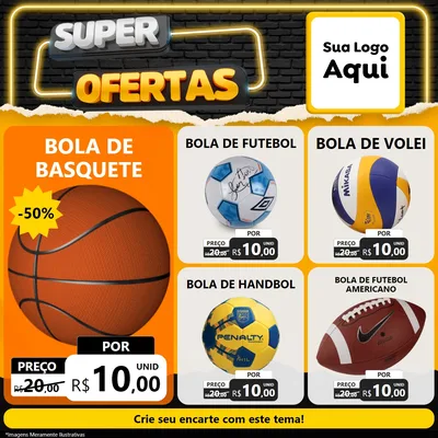 Modelo de Rede Social para Feed Facebook com o tema Super Ofertas para Artigos Esportivos